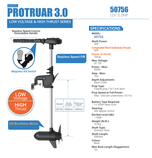 PROTRUAR BRUSHLESS MOTOR 3.0 12V